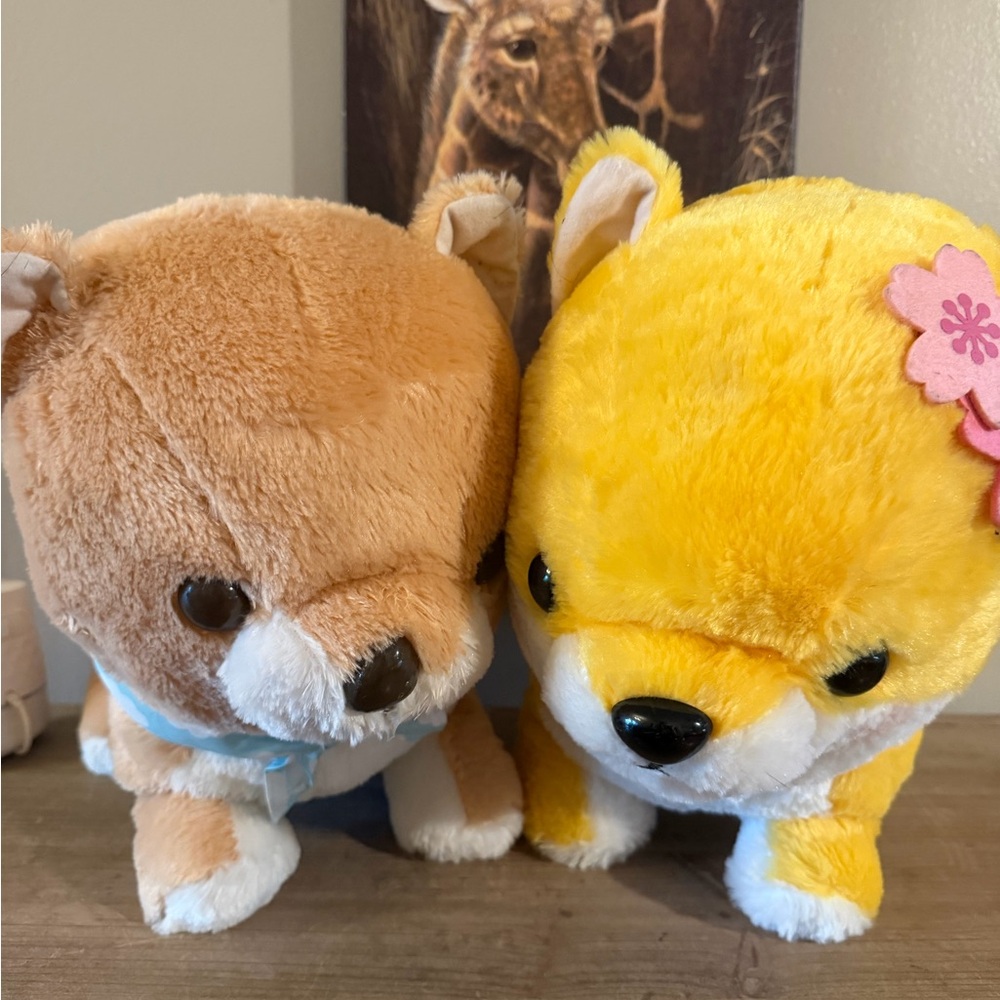 Adorable Tan and Yellow Stuffed Animal Set